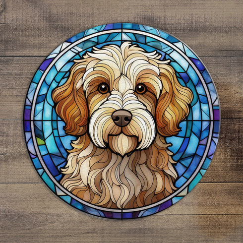 Cavapoo Glass Suncatcher Worktop Saver